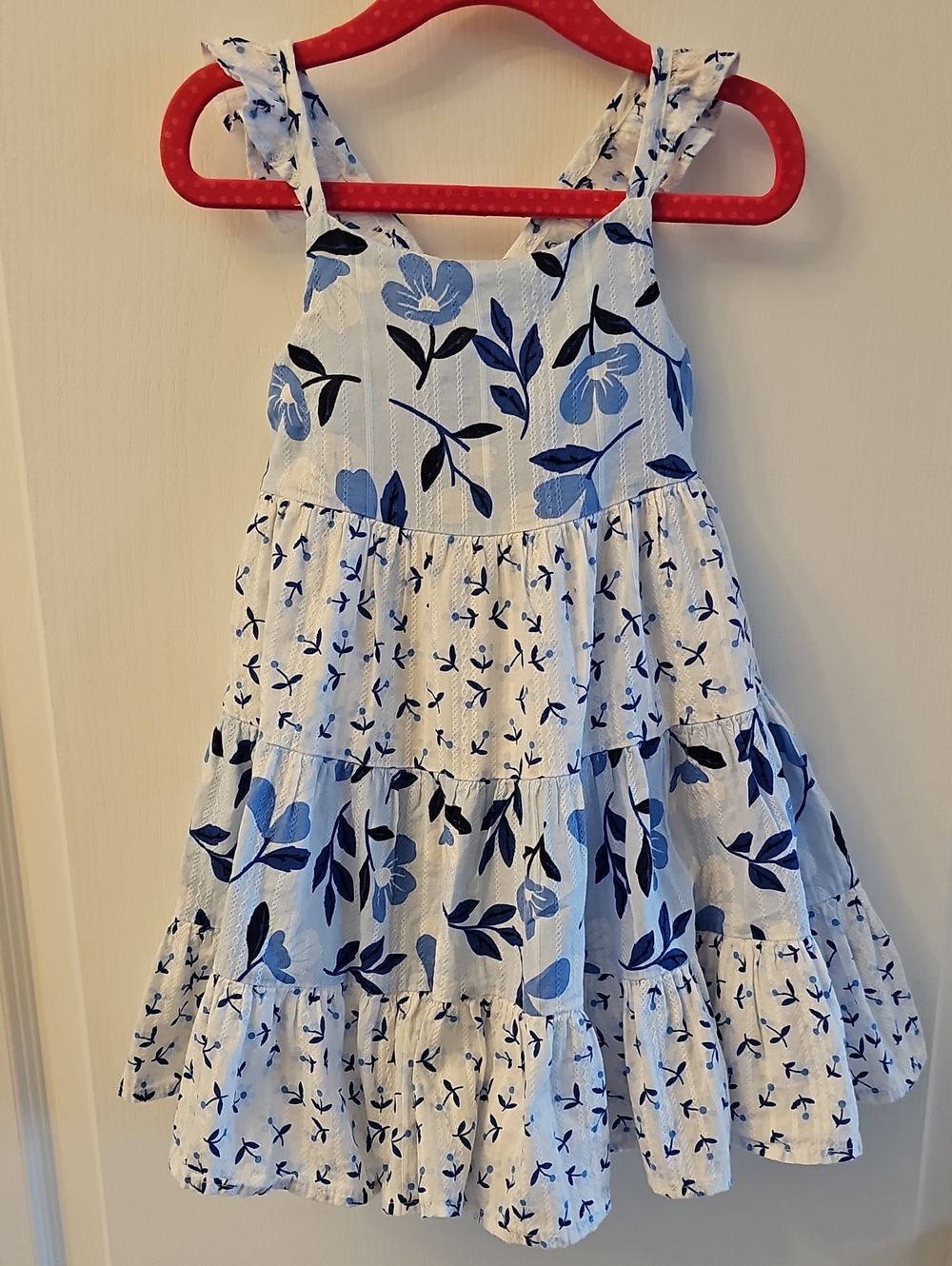 Catherine Malandrino White Dress with Blue Floral Print